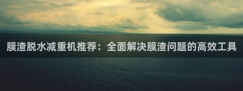 辉达娱乐 75505：膜渣脱水减重机推荐：全面解决膜渣问题的