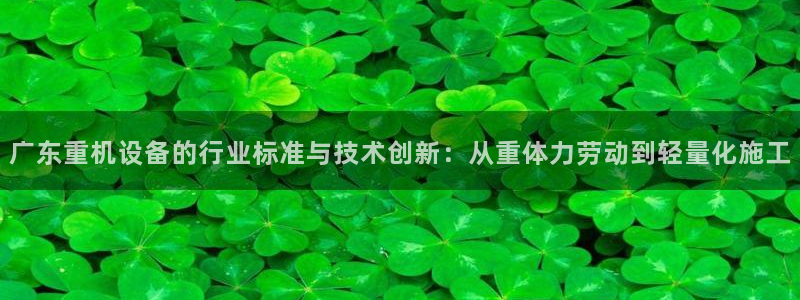 正规辉达娱乐开户注册：广东重机设备的行业标准与技术创新：从重