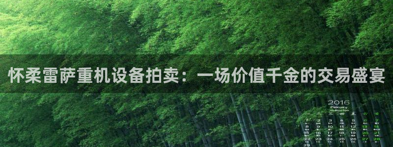 辉达娱乐属于什么档次：怀柔雷萨重机设备拍卖：一场价值千金的交
